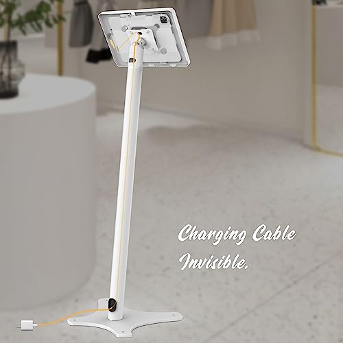 Tablet Kiosk Floor Stand, All Metal Rotate Lockable - Compatible with 10.9" iPad 10th, Pro 11" 1 2 3 4, Air 4 5, Air 11"(M2/M3/M4), iPad 11"(A16) - BSF301WA