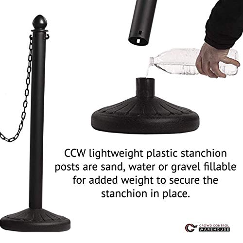 Montour Line Plastic Stanchion Kit, 6 Yellow Posts with 50-Foot Chain - color: Yellow