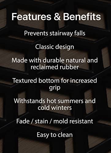 Rubber Stair Treads Non-Slip Outdoor 42”x10” (5-Pack) – Hexagon Anti-Slip Step Mat - size: 42" X 10", style: Hexagon