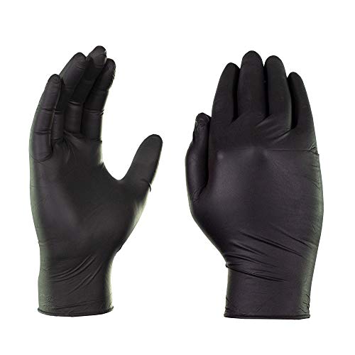 X3 Nitrile Disposable Gloves Latex Free 3 mil Black for Cooking Food Prep - size: Small