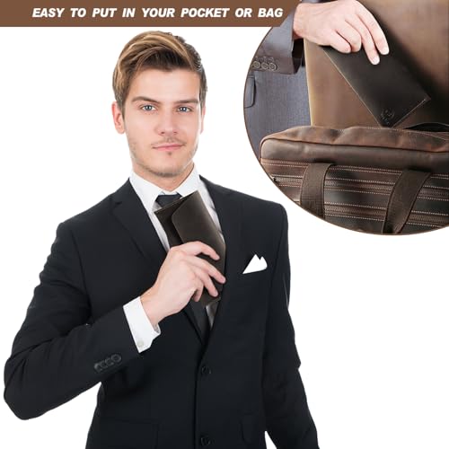 Ringsun Leather Money Cash Envelopes Wallet for Men, Money Bag Pouch Reusable Budget Envelope Wallet, Retro Clutch Wallet, Coffee - color: Coffee