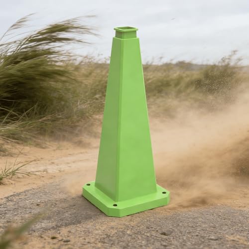 28 inch Green Safety Caution Cones Blank, Safety Road Cones Unprinted with Heavy Rubber Weighted Base for DIY Custom Messaging Hazard Warning (6 Pack) - color: BLANK/GREEN, size: 28 inch