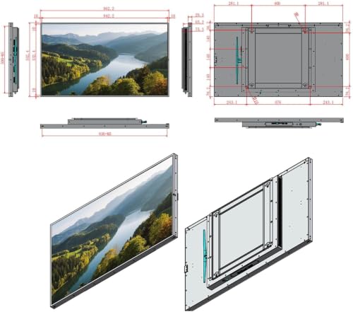 43 inch 4K Digital Signage Display, 2000nits High Brightness, LCD Monitor Slim Fit Frameless Advertising Display, Wall Mount Digital Display, CMS Remote Publishing, 7/24 Timer Switch, Built-in Speaker - size: 43"+2000nits