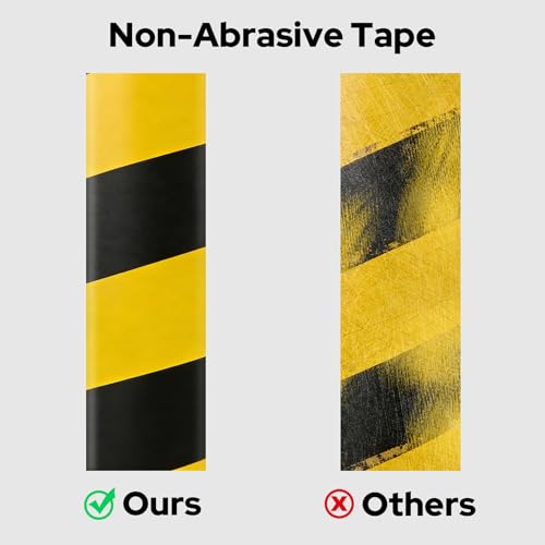 Makeid Floor Marking Tape, 2" Width x 100' Length, Heavy Duty Safety Hazard Tape, Strong Adhesive, Waterproof & Wear Resistant Floor Tape for Warehouse, Factory, Concrete & High Traffic Areas - color: Black on Yellow