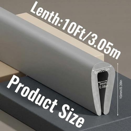 Tondiamo Rubber U Channel Edge Trim, Door Seal Strip - color: Gray, size: 10 Feet,1/16 Inch