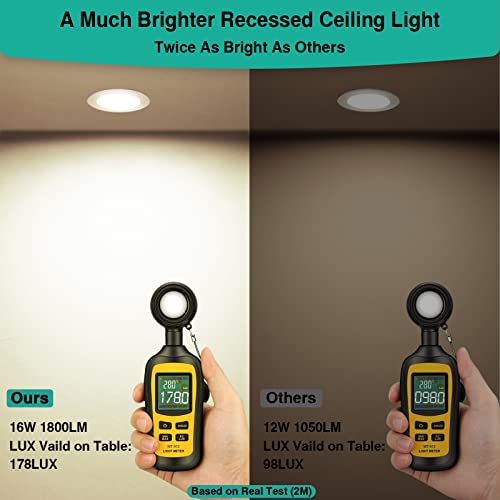 HiBay 6in 12-Pack Canless LED Recessed Lighting, 1800lm 4000K, Dimmable - color: 4000K, size: 12 Pack