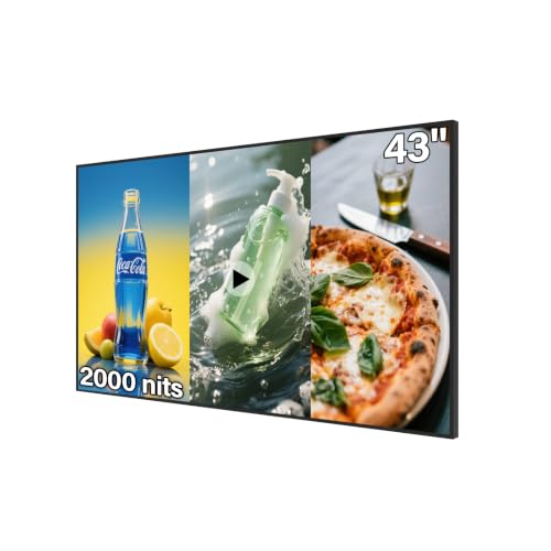 43Inch 2000nits Ultra-Bright Digital Signage 4K Frameless LCD Display