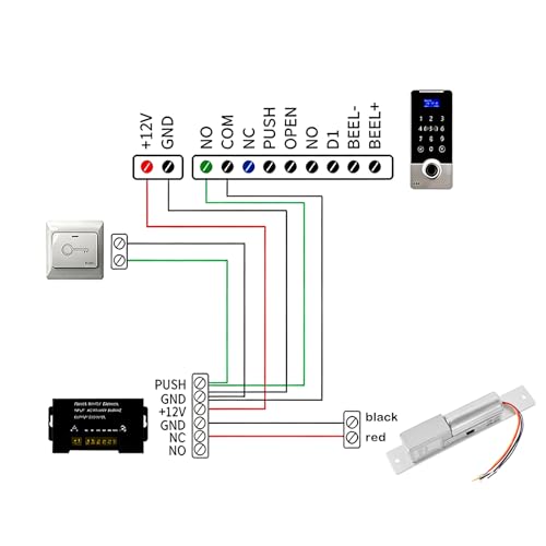 12V DC Electric Drop Bolt Lock, Fail-Safe with Adjustable 0/3/6/9s Delay, with Door Status Sensor & LED Indicator for Access Control System, Security Door & Gate