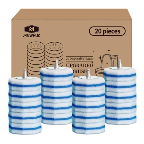 Toilet Bowl Cleaner Wand Refills Compatible with CLOROX, 20 Count Disposable Toilet Brush Refills, Replacement Heads for Toilet Cleaning System, Blue - style: 20 refflls(Without handle)