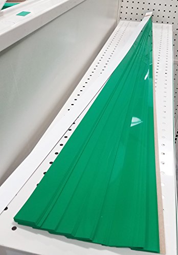 Decorative Gondola Shelving Pre Cut Vinyl Insert Strips 48" x 1.25" Shelf C-Channel, Green, 100 Pack - color: Green