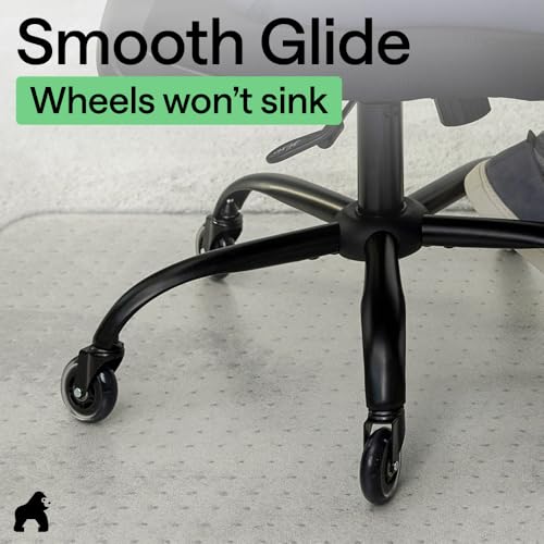 GORILLA GRIP Office Chair Mat for Carpet Floors, Heavy Duty 29x47 Clear Lip - size: 29"x47", style: Carpet Floor with Lip