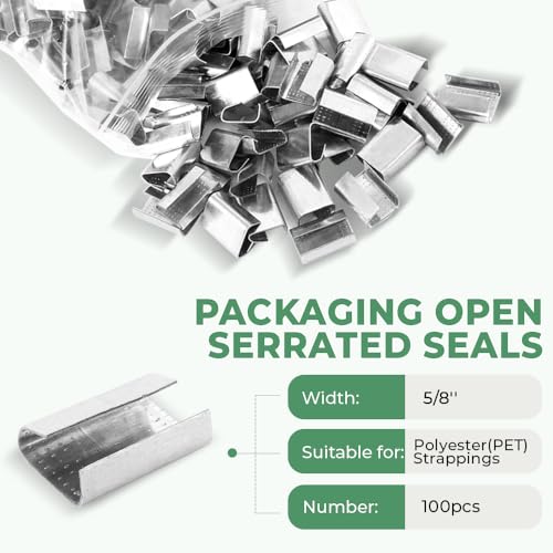100Pcs Packaging Open Serrated Seals for 5/8'' Width