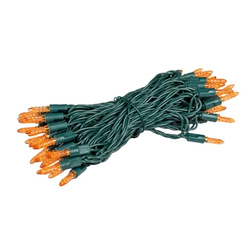 Novelty Lights 25FT 50 LED M5 Orange Christmas String Lights, Tree Lights - color: Orange