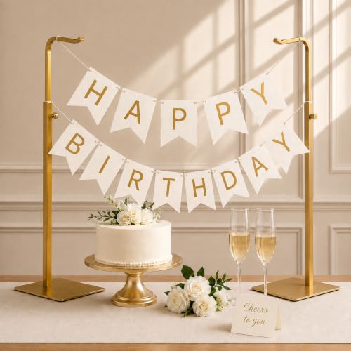 Adjustable Tabletop Purse & Banner Display Stand, Gold - color: Gold