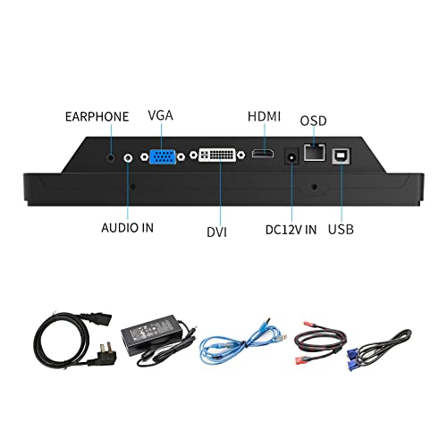 GreenTouch 10.4 inch 10 Points Front Waterproof Industrial Open Frame PCAP Touch Screen LCD Display Monitor 800x600 Black - size: 10.4 in