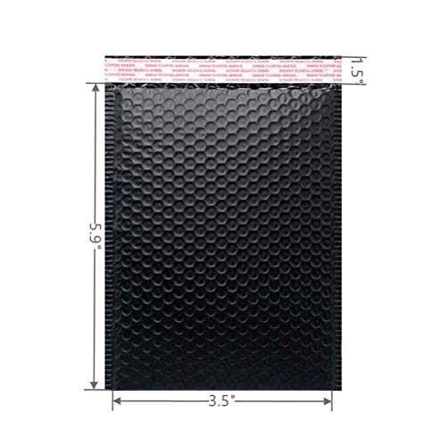 Small Bubble Mailers 3.5X5.9 Inch 12 Pack (Black) - color: Black