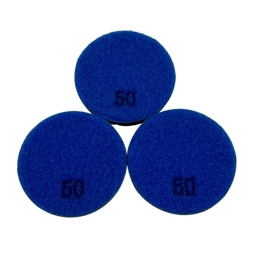3" Resin Diamond Pads for Polishing Concrete, #50 Grit, 8mm Segment Height - size: #50 Grit