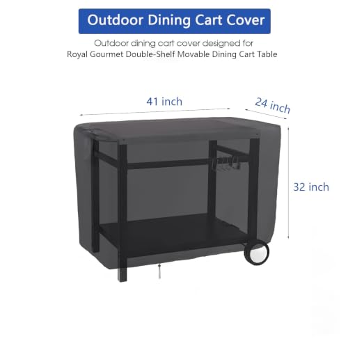 Outdoor Prep Table Cover for Royal Gourmet Double-Shelf Table - size: 41" x 24" x 32"