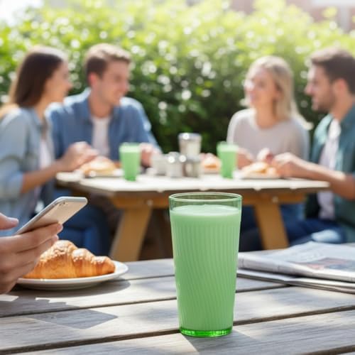 TrueCraftware- 14 oz. Belize Tumbler/Drinking Cups Green Polycarbonate Set of 12-Premium Iced Tea Glasses Stackable Reusable Drinking Glasses Dishwasher Safe Break-Resistant for Home Restaurants - color: Green, size: 14 oz