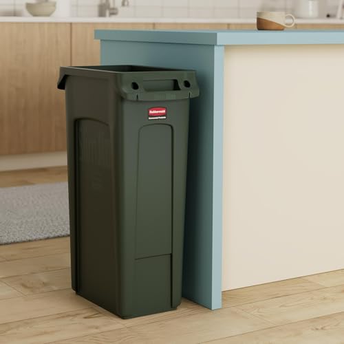Rubbermaid Commercial Products Slim Jim Trash Can, Green, 23-Gallon - color: Green, size: 23 Gal