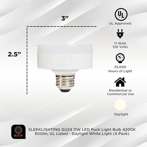 E26 Base 11W LED Puck Light Bulb 4200K Cool White - color: 4200k