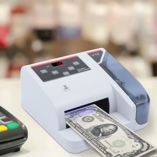 Money Counter Machine with UV/MG/WM Counterfeit Detection, American Portable Commercial Money Detector,100-240V LED Display, 600pcs/min