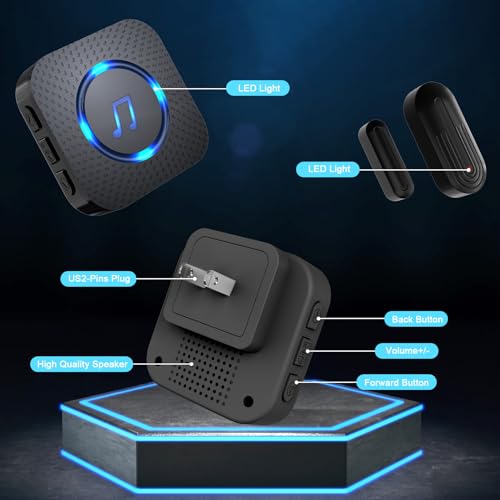 SanJie Door Chime Alarm When Open for Kids Safety, Home and Business - color: 3 Sensors + 1 Receivers Black