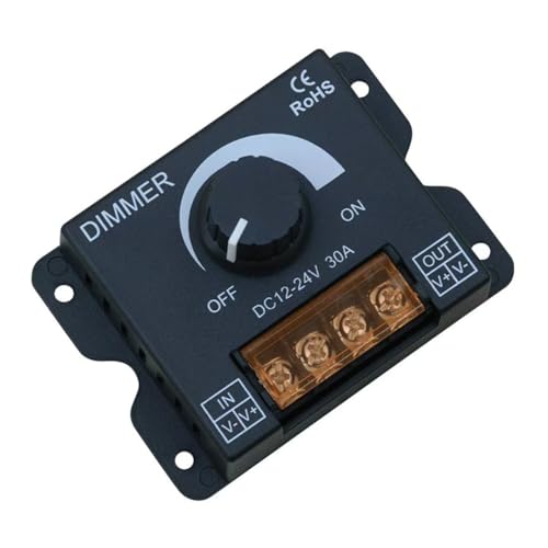 LED Dimmer Switch DC 12-24V 30A PWM Stepless Brightness Dimming Controller for Single Color LED Strip 5050/3528 Light, Wall Mounted, 1Pack - style: LED Dimmer Switch