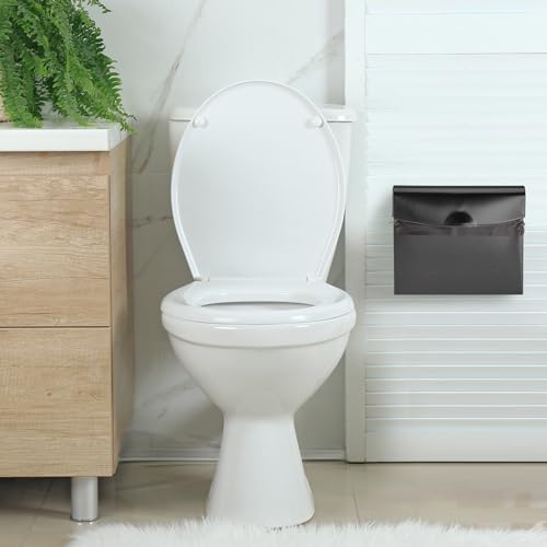 Tioncy 1 Pack Sanitary Napkin Disposal Receptacle with Feminine Hygiene Disposal Bag Stainless Steel Tampon Bin Trash Can Wall Mounted Waste Tampon Holder Feminine Hygiene Container (Black) - color: Black