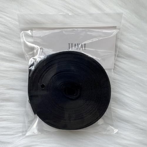 JIAKAI 1 Inch Wide 10 Yards Nylon Webbing Strap,Polypropylene Straps for Bags, Hammocks, Outdoor Climbing and DIY Making Luggage Strap, Pet Collar, Backpack Repairing(Black) - size: 1Inch