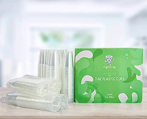 Lilymicky 500 Pack 7 oz Disposable Plastic Cups, 7 oz Clear Plastic Cups - style: 7 oz