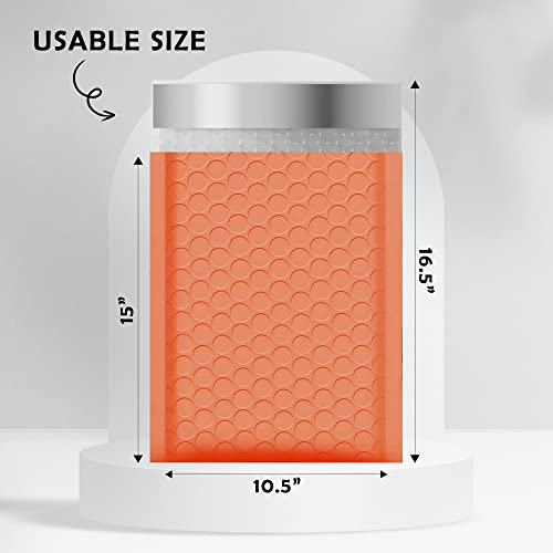 Yens Orange Poly Bubble Mailers 10.5x16 10 Pack Usable 10.5x15 - color: Orange, size: 10.5" x 16"