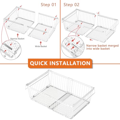 Large Freezer Organizer Bins for 10 to 20 Cu.Ft,2 Pack , Leak-Proof Bottom
