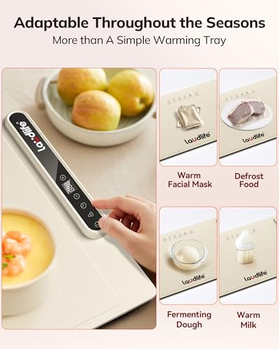 Food Warming Mat 24x16, Foldable Food Warmer for Parties - color: Beige, size: 24x16 inch