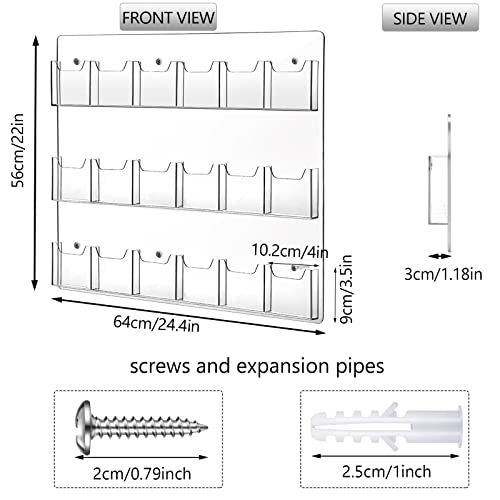 Eersida 18 Pockets Acrylic Brochure Pamphlet Holder Brochure Display Stand