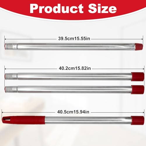 Mop Handle for Ocedar, Mop Handle for O Cedar, 4-Section Spin Mop Handles Replacement for Ocedar Spin Mop and H2pro Flat Mop, 30" to 58" Adjustable Extra Long Stainless Steel Handles for O Cedar Mop - size: Single