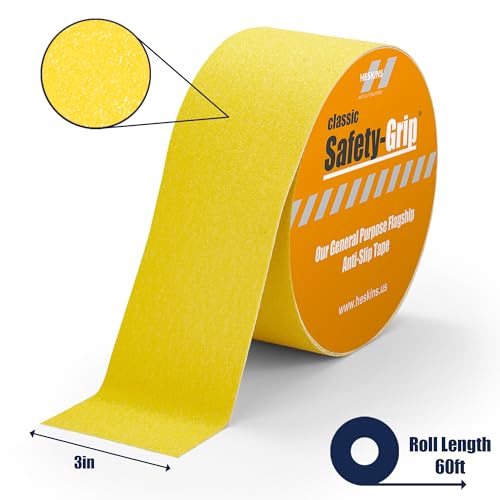 Heskins LLC Yellow Standard Safety Grip Anti Slip Tape (3" x 60ft) - size: 3" x 60ft