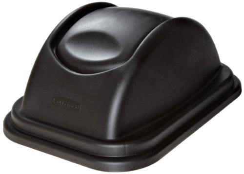 Rubbermaid Commercial Products Swing Top Wastebasket Lid, Compatible with 28QT/7G RCP Wastebaskets, Black, Lid Only