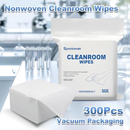 Cleanroom Wipes 9"x9" (300 Pcs,Grade A, 68GSM) - size: 9" x 9" (300 Pcs)