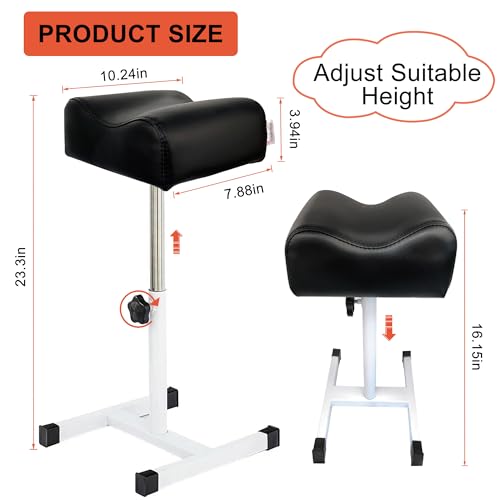 Pedicure Stand Stool Footrest Stand Adjustable Height Technician SPA Beauty Stand Stool with Non-Slip SPA Salon Home Equipment Black - color: Black+white