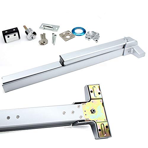 Lock Hardware Latches Stainless Steel Heavy Duty Commercial Rim Exit Device for 30"-36" Single Door Hardware Latches Door Push Bar Panic Exit Device with Keys