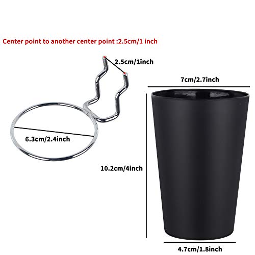 Kuhome 6 Set Ring Style Pegboard Hooks with Pegboard Cups, Black, Stainless Steel & Plastic, Ideal for Craft Room, Work Bench, Garage - color: Black