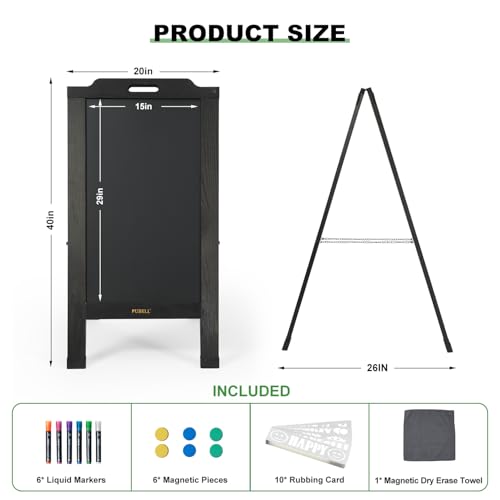 Pubell Magnetic Sandwich Chalkboard Board Signs - color: Black