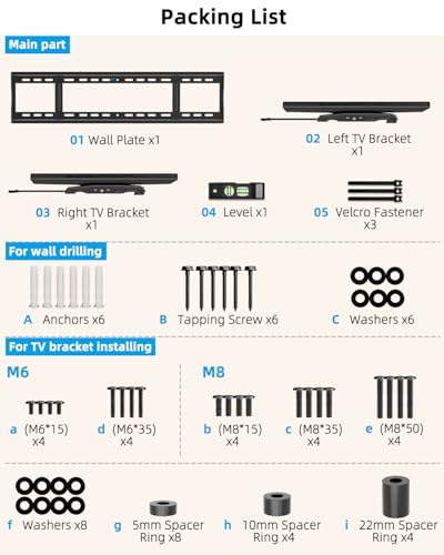 HOME VISION Heavy Duty Tilting TV Wall Mount for 65-150" TVs to 264 lbs - size: 9121/ 65-150"