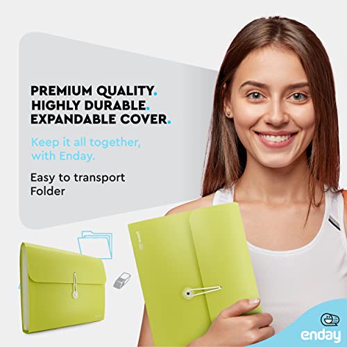 Accordion File Organizer 13 Pocket Expanding File Folder with Labels, Accordion File Organizer Letter Size Letter A4 Paper for Receipts, Bills and Documents 13" x 9.5” –By Enday - color: Green, size: 13 POCKET