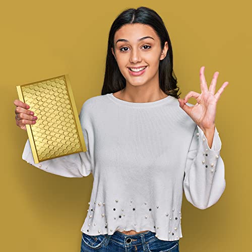 Fuxury Gold Bubble Mailers 4x8" 50 Pack, Usable Size 4X7" Strong Adhesion - color: Gold, size: 4x8" 50PC