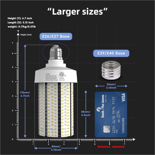 Led Corn Light Bulb - 60W 7500LM Equivalent 600Watt E26 for Warehouse 6000K 2 Pack - size: 2 Pack(6000K)