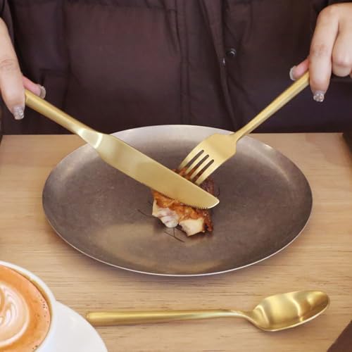Matte Gold Silverware Set Hexagon Handle 30-Piece Service for 6 - color: Matte Gold, size: 30 Pcs