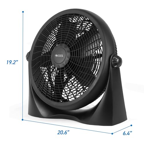 Commercial Cool 16 Inch High Velocity Floor Fan, Black, CFF16B - size: 16 Inch Black Velocity Floor Fan