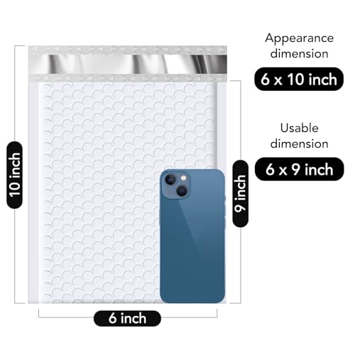 Fuxury White Bubble Mailers 6x10 Inch Padded Envelopes 500 Pack Bulk - color: White, size: 6x10" 500PC